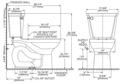 American Standard 215BA104.222 Cadet 1.28 gpf Round Two Piece Toilet in Linen