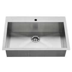 American Standard 18SB.9332211.075 Edgewater 33 x 22 Stainless Steel 1-Hole Dual Mount Kitchen Sink