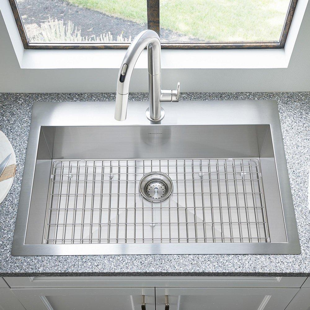 American Standard 18SB.9332211.075 Edgewater 33 x 22 Stainless Steel 1-Hole Dual Mount Kitchen Sink