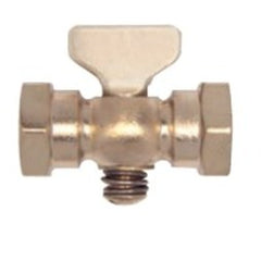 Conbraco 4139001 Air Cock 41 Tee Handle Double Female Satin Brass Spring Bottom 3/8