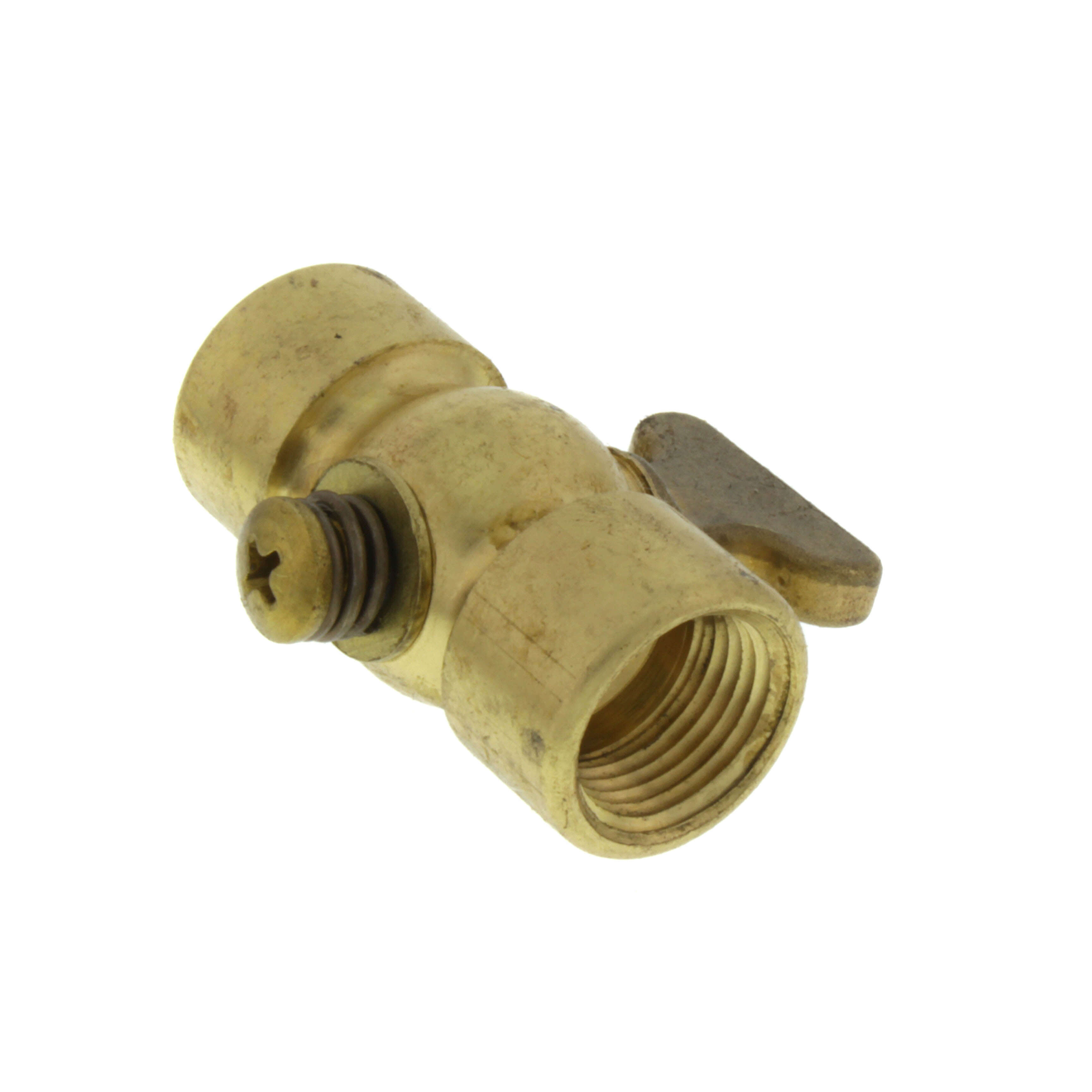 Conbraco 4139001 Air Cock 41 Tee Handle Double Female Satin Brass Spring Bottom 3/8