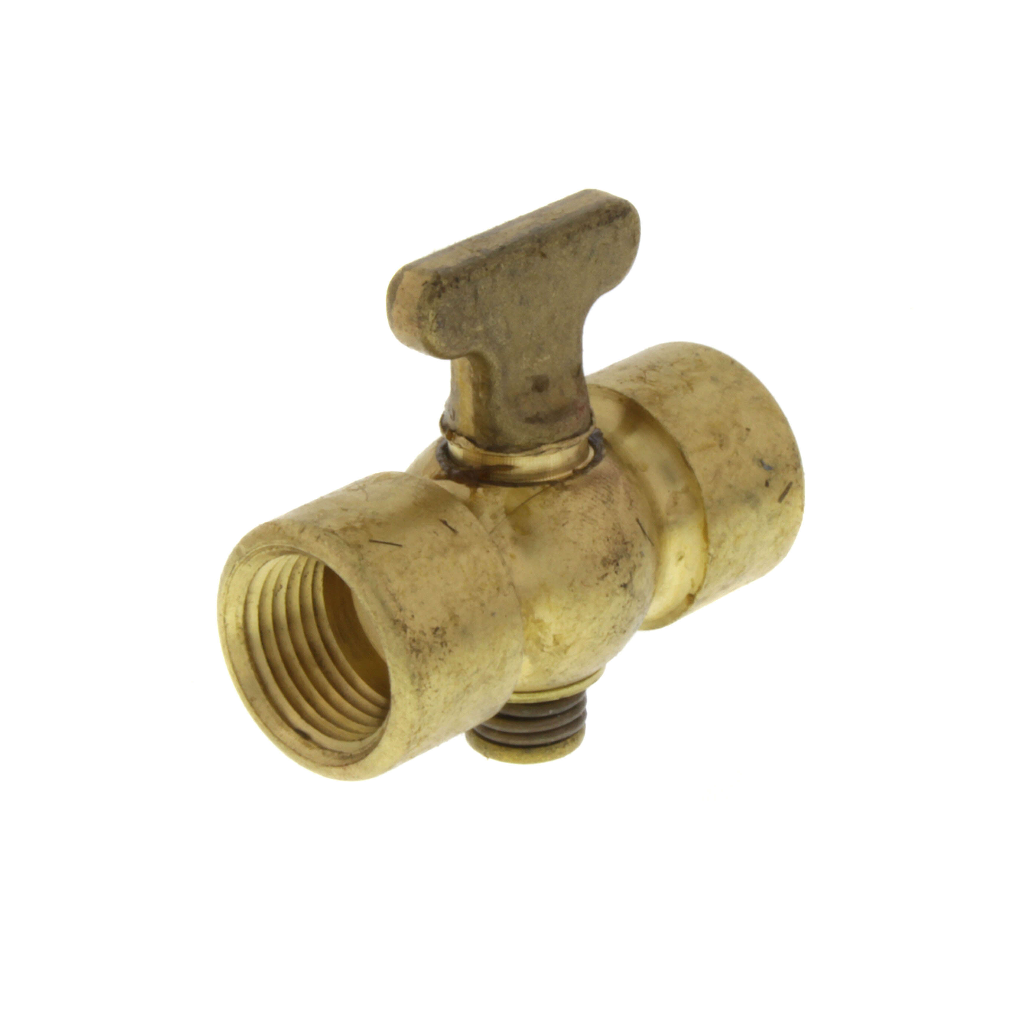 Conbraco 4139001 Air Cock 41 Tee Handle Double Female Satin Brass Spring Bottom 3/8