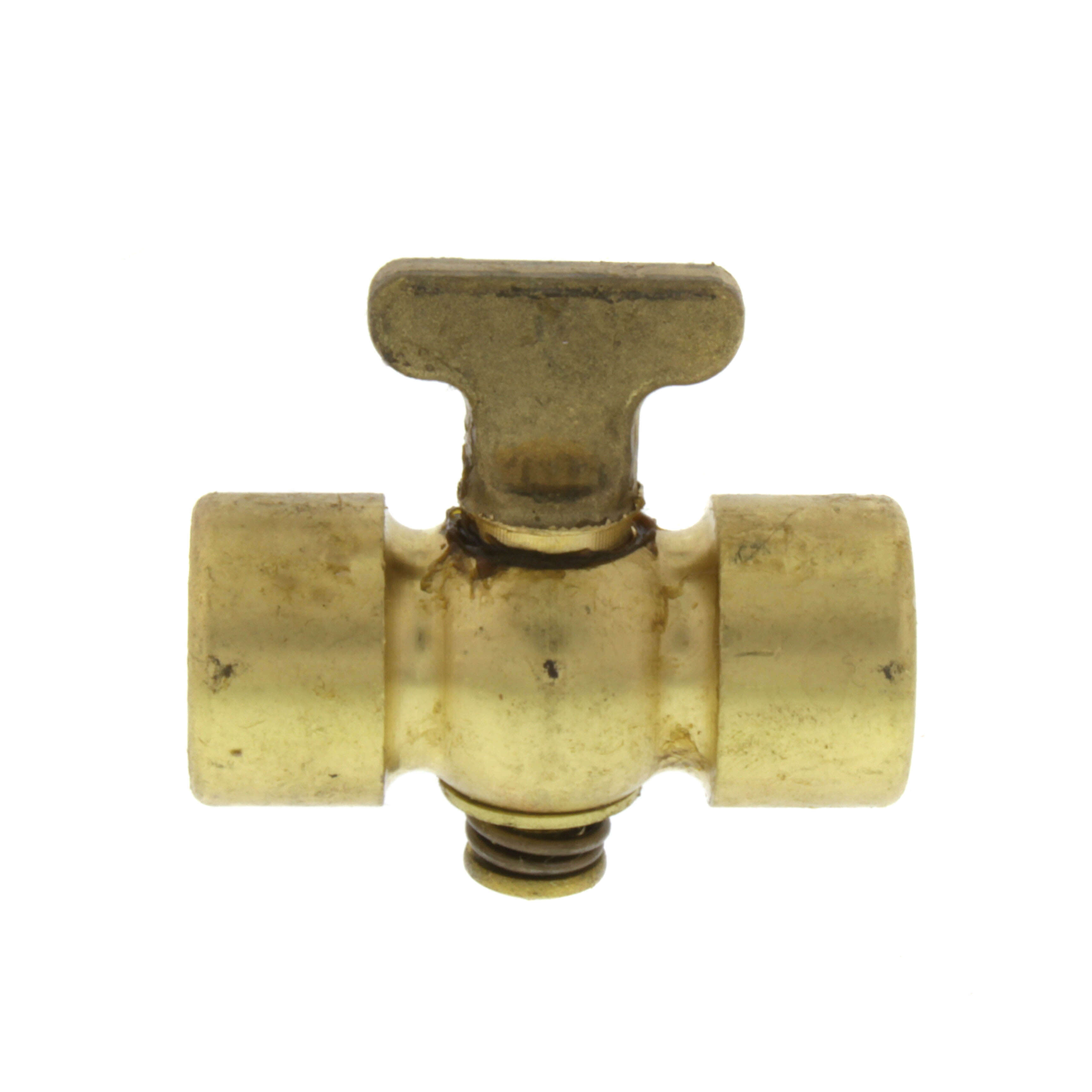 Conbraco 4139001 Air Cock 41 Tee Handle Double Female Satin Brass Spring Bottom 3/8