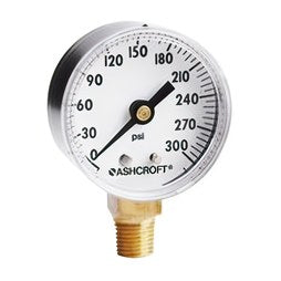 Ashcroft 25W1005H02L100 Pressure Gauge 100PSI 2-1/2 Diameter 1/4 NPT Lower Bourdon Tube Panel Mount