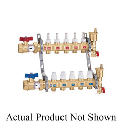 Caleffi 6686F5S1A TwistFlow Radiant Manifold Assembly 1 in FNPT Inlets x (6) 3/4 in MNPT Outlets