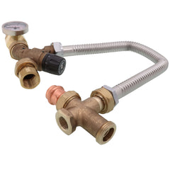 Caleffi 520516AX TankMixer 3-Way Mixing Valve 3/4 FNPT tank 18 flex hose cross 3/4 press system gauge