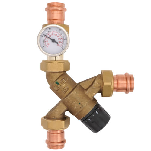 Caleffi 520616AC AngleMix 3-Way Mixing Valve 1 Press Union Check Valves