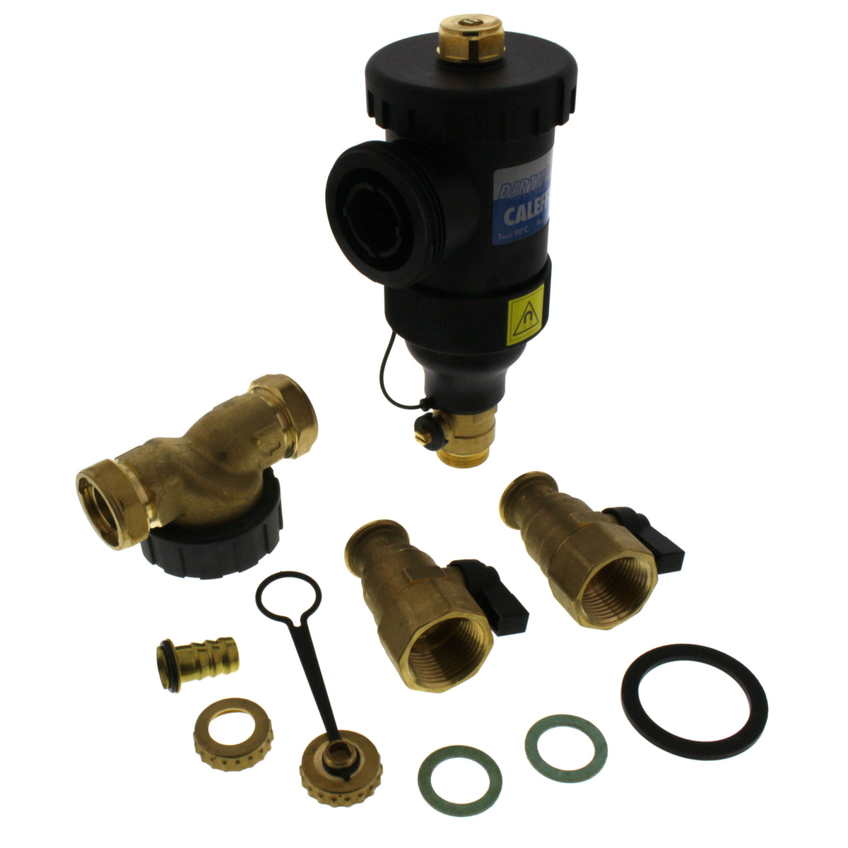 Caleffi NA545356 DIRTMAG Composite Dirt Separator w/ Magnet 1 Union NPT w/ Isolation Valves