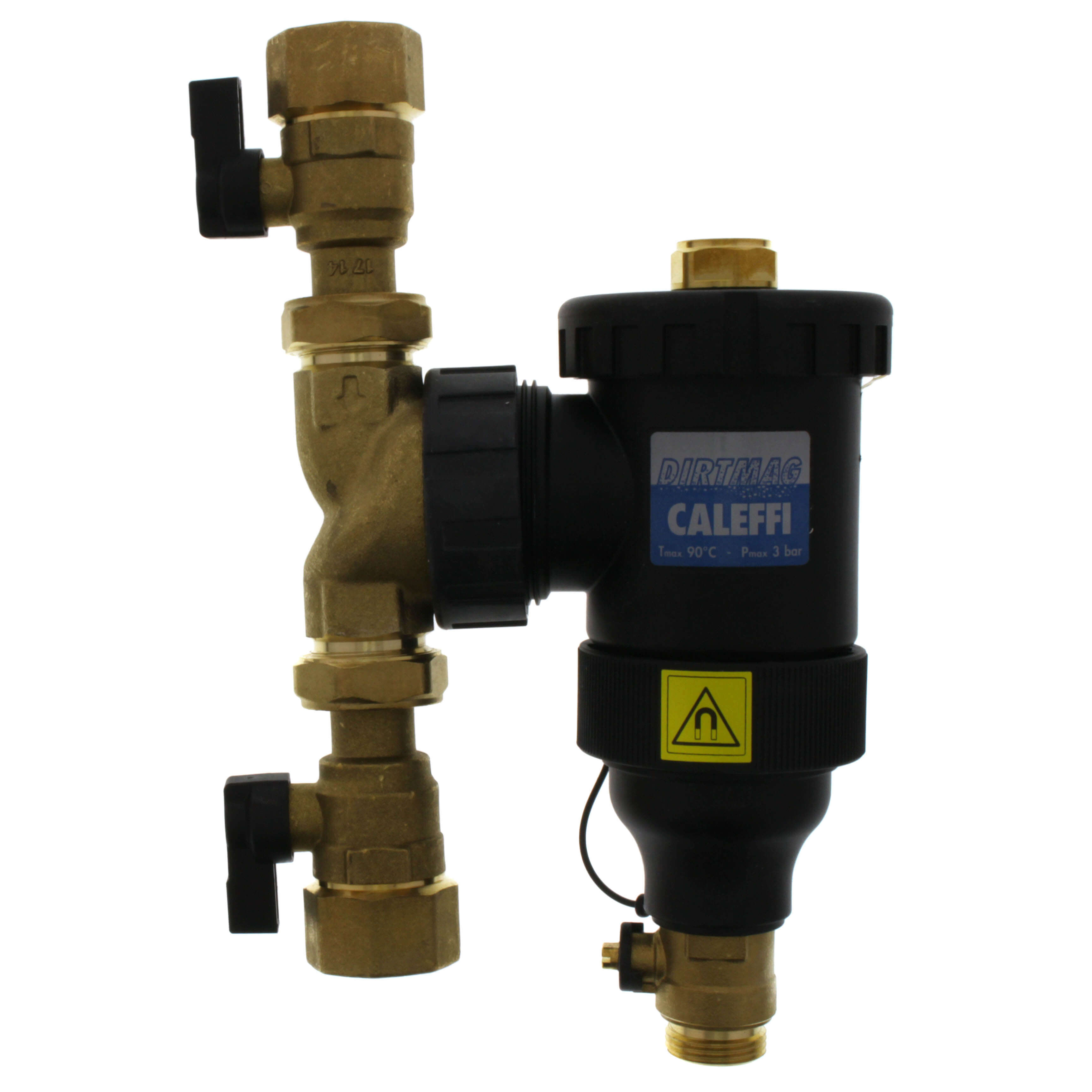 Caleffi NA545356 DIRTMAG Composite Dirt Separator w/ Magnet 1 Union NPT w/ Isolation Valves