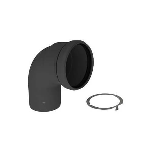 DuraVent 4PPS-E90BC 4 PolyPro 90 Black UV Resistant Elbow w/ LB2