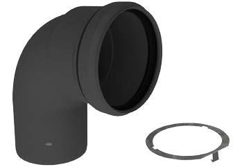 DuraVent 4PPS-E90BC 4 PolyPro 90 Black UV Resistant Elbow w/ LB2