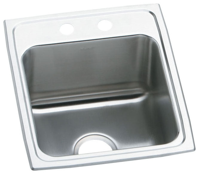 Elkay DLR1720102 Lustertone Classic Stainless Steel Drop-In Sink 17 x 20 x 10-1/8 2-Hole