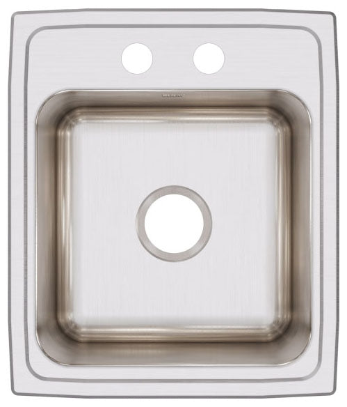 Elkay DLR1720102 Lustertone Classic Stainless Steel Drop-In Sink 17 x 20 x 10-1/8 2-Hole