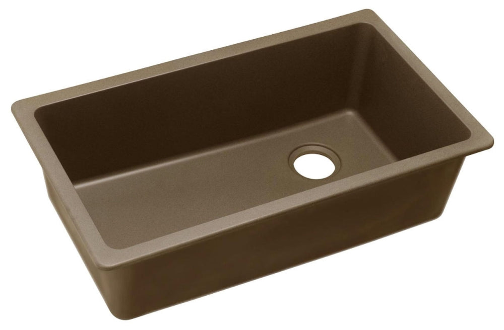 Elkay ELGU13322MC0 Quartz Classic 33 x 18-3/4 x 9-1/2 Single Bowl Undermount Sink Mocha