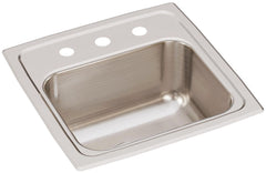 Elkay BLR15163 Lustertone Classic Stainless Steel Sink 15 x 15 x 7-1/8 Drop-In Sink 3-1/2 Drain