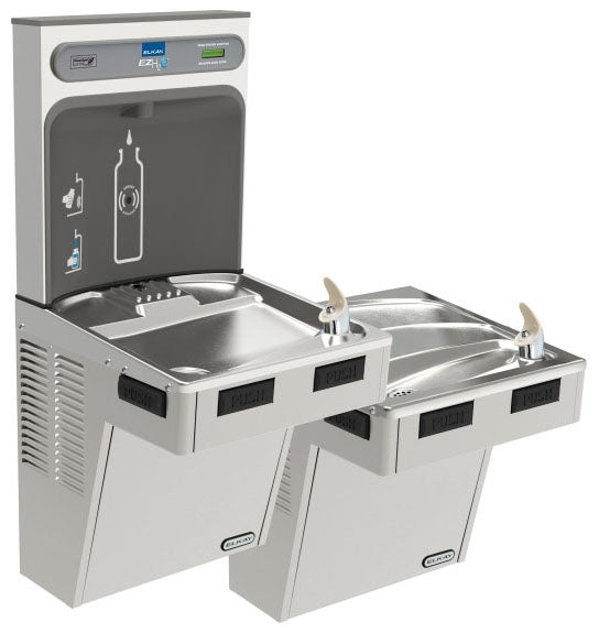 Elkay EMABFTL8WSSK EZH2O Bottle Filling Station with Bi-Level ADA Cooler Non-Filtered Refrigerated Stainless