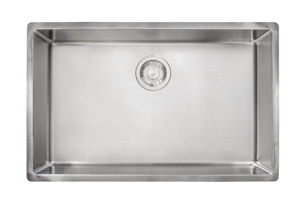 Franke CUX11027 Cube 28-1/2 x 17-3/4 in. No Hole Stainless Steel Single Bowl Undermount Kitchen Sink