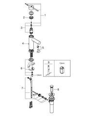 GROHE 32216ENA Essence Single Handle Monoblock Bathroom Sink Faucet 1.2 GPM