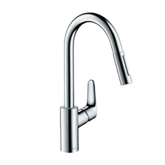 Hansgrohe 04505000 Focus Single Handle Pull Down Kitchen Faucet in Polished Chrome