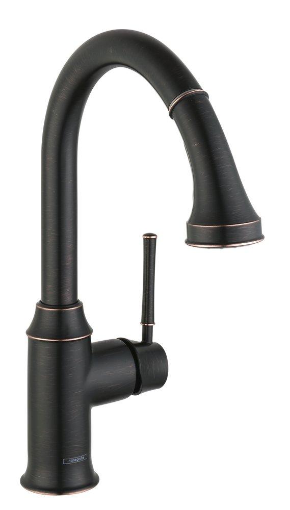 Hansgrohe 04215920 Talis C Single Handle Pull Down Kitchen Faucet in Rubbed Bronze