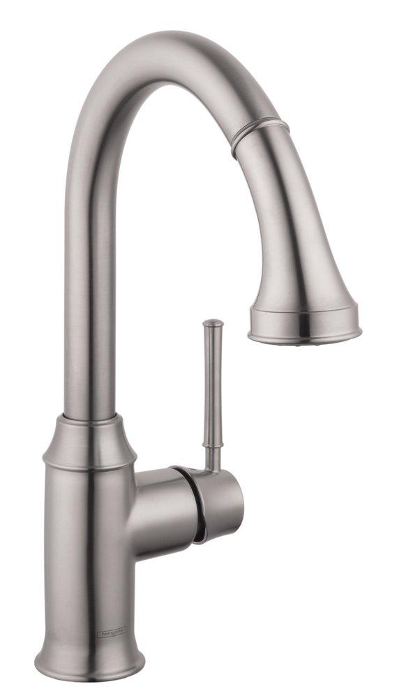 Hansgrohe 04215800 Talis C Single Handle Pull Down Kitchen Faucet in Steel Optic