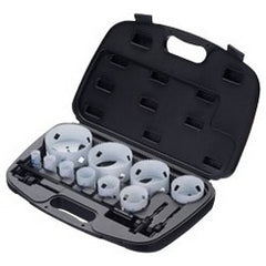 Ideal 36-501 Hole Saw Kit, 14-Piece, Bi-Metal, With 7/8, 1-1/8, 1-3/8, 1-3/4, 2, 2-1/2, 4-1/2, 4-1/8 Hole Saw and Arbor, Molded Plastic Carrying Case