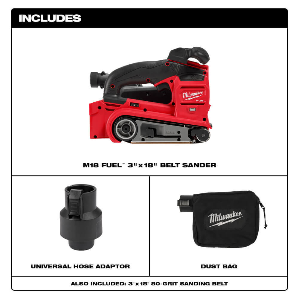 Milwaukee 2832-20 M18 FUEL 3 x 18 Belt Sander