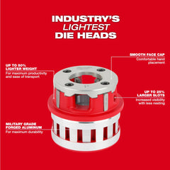 Milwaukee 48-36-1012 2 High Speed NPT Forged Aluminum Die Head