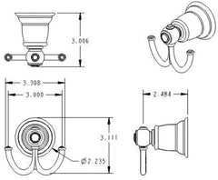 Moen YB5403ORB Kingsley Double Robe Hook Oil Rubbed Bronze