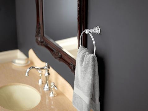 Moen YB8486NL Weymouth Towel Ring in Polished Nickel