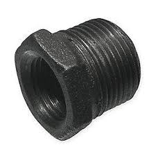 B&K 521-942 Hex Head Pipe Bushing, 3/4 x 3/8 in, NPT, 150 lb, Malleable Iron, Black Oxide