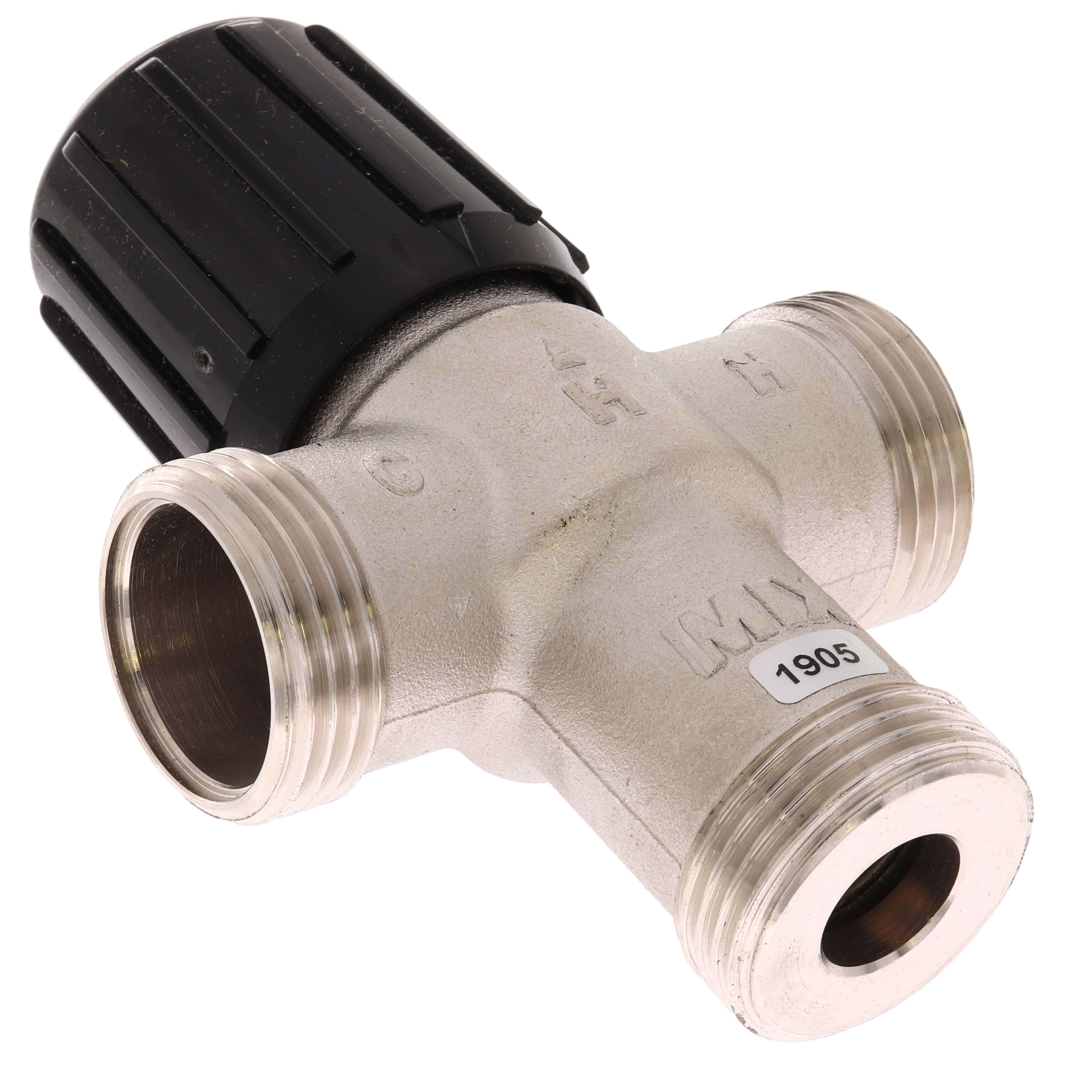 Resideo AM100R-USTG-1 Mixing Valve AM-1R with Temperature Gauge 1/2 Inch Brass Union 150 Pounds per Square Inch