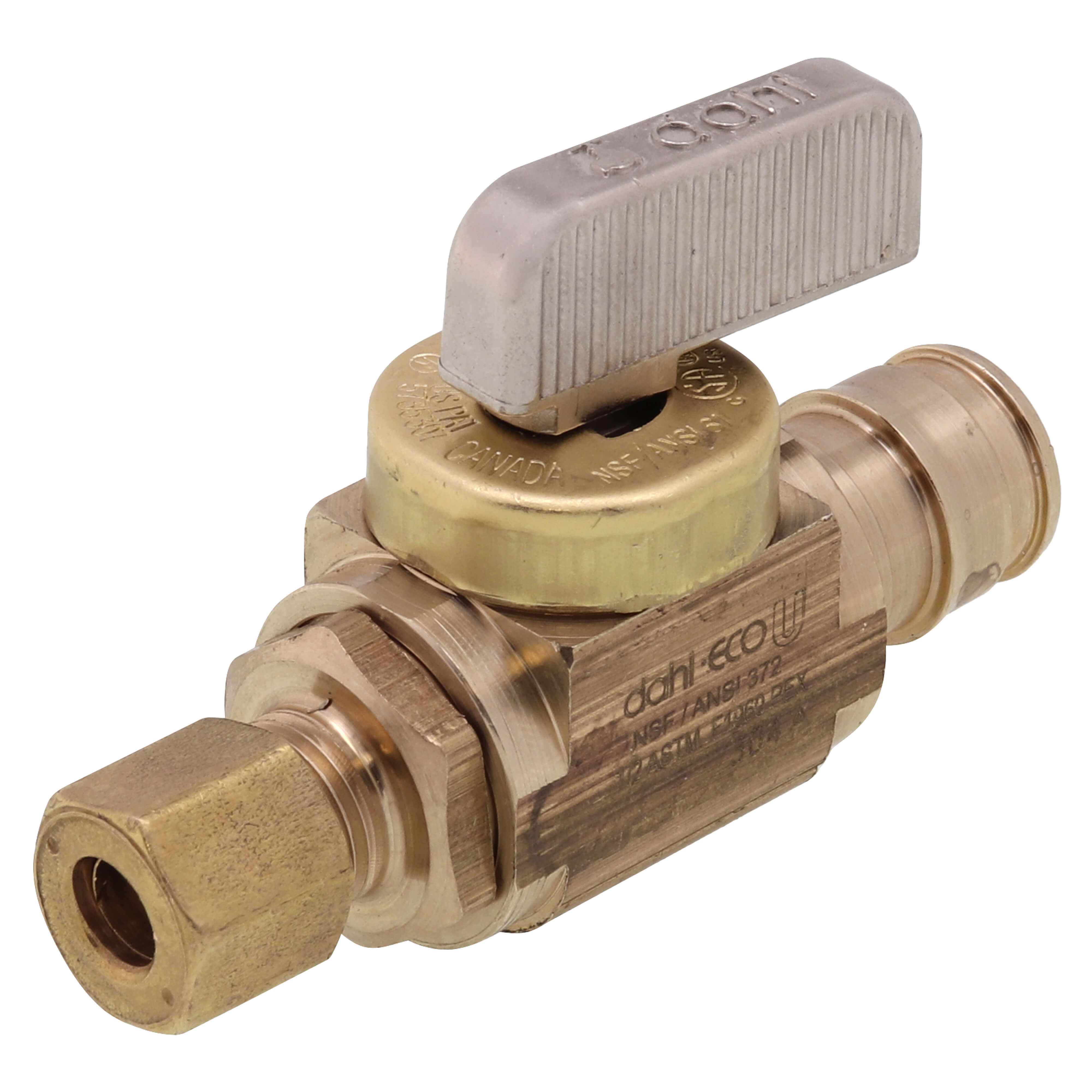 Uponor LF4786025 ProPEX 1/2 x 1/4 in. Brass 250 psi PEX x OD Tube Shut Off Valve