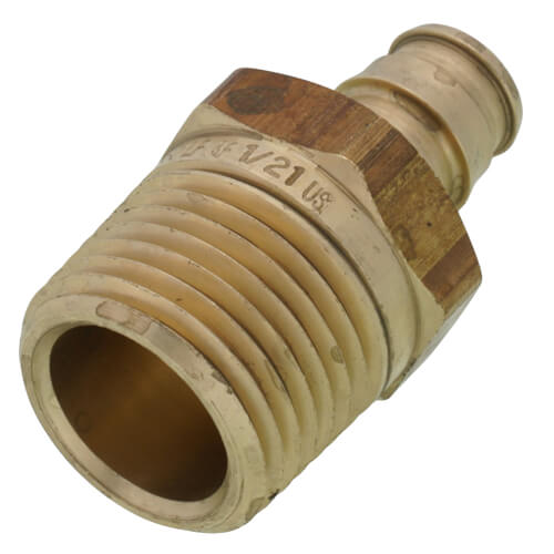 Uponor LF4523850 ProPEX® 3/8 in. Brass PEX Expansion x 1/2 in. MPT Adapter