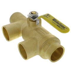 Webstone 58655 1-1/4 x 1-1/4 Pro-Pal Full Port Brass Ball Valve w/ Reversible Handle, Primary/Secondary Loop Purge Tee (600 WOG)