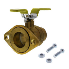 Webstone 51405 1-1/4 Swt Full Port Brass Uni-Flange Isolator Ball Valve w Detachable Rotating Flange