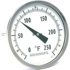 Ashcroft 50EI60E04030130 Thermometer Dial Bi-Metal 30 to 130 Degree Fahrenheit 5 Inch Dial 1/2 Inch NPT Every Angle 4 Inch