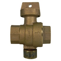 AY McDonald 76001-114 Curb Stop with Drain 1-1/4 Inch Lead Free Brass FPT 5142-334