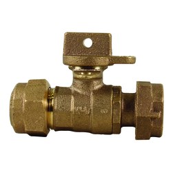 AY McDonald 76100MWQ-345834 Meter Valve Lead Free Brass 3/4 x 5/8 x 3/4 Inch Q CTS x SWV Ball Valve 5182-112