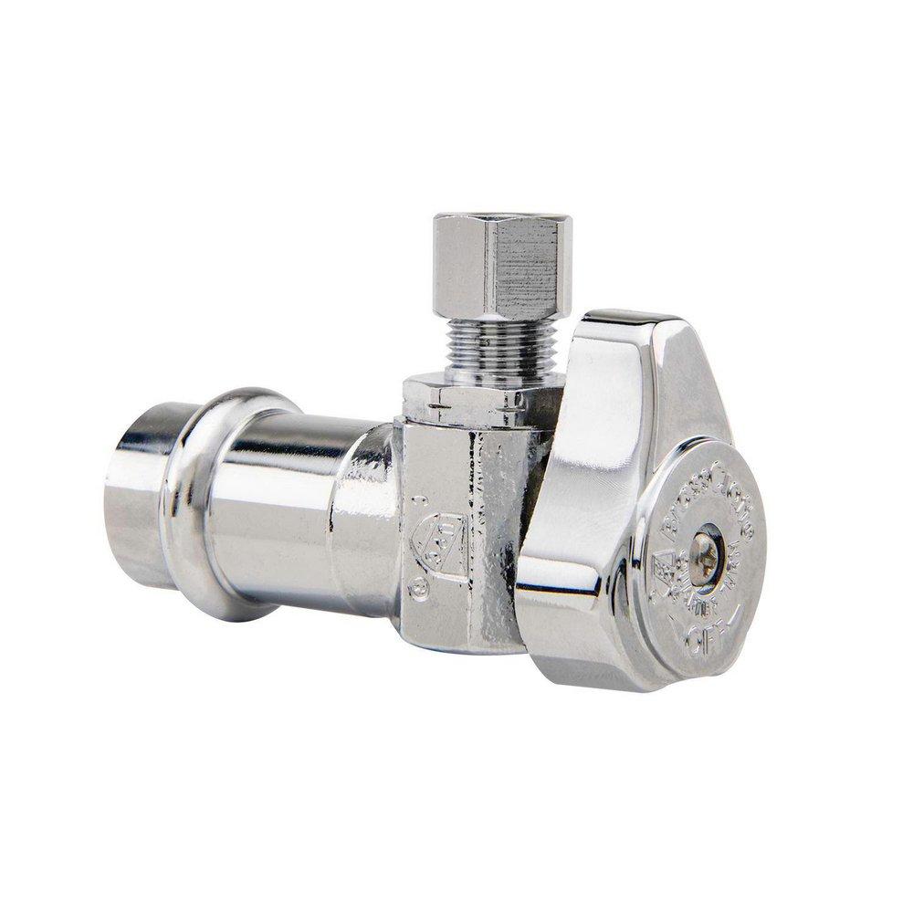 BrassCraft G2CP09XC1 1/2 x 1/4 in. Press x Compression Angle Supply Stop Valve in Chrome