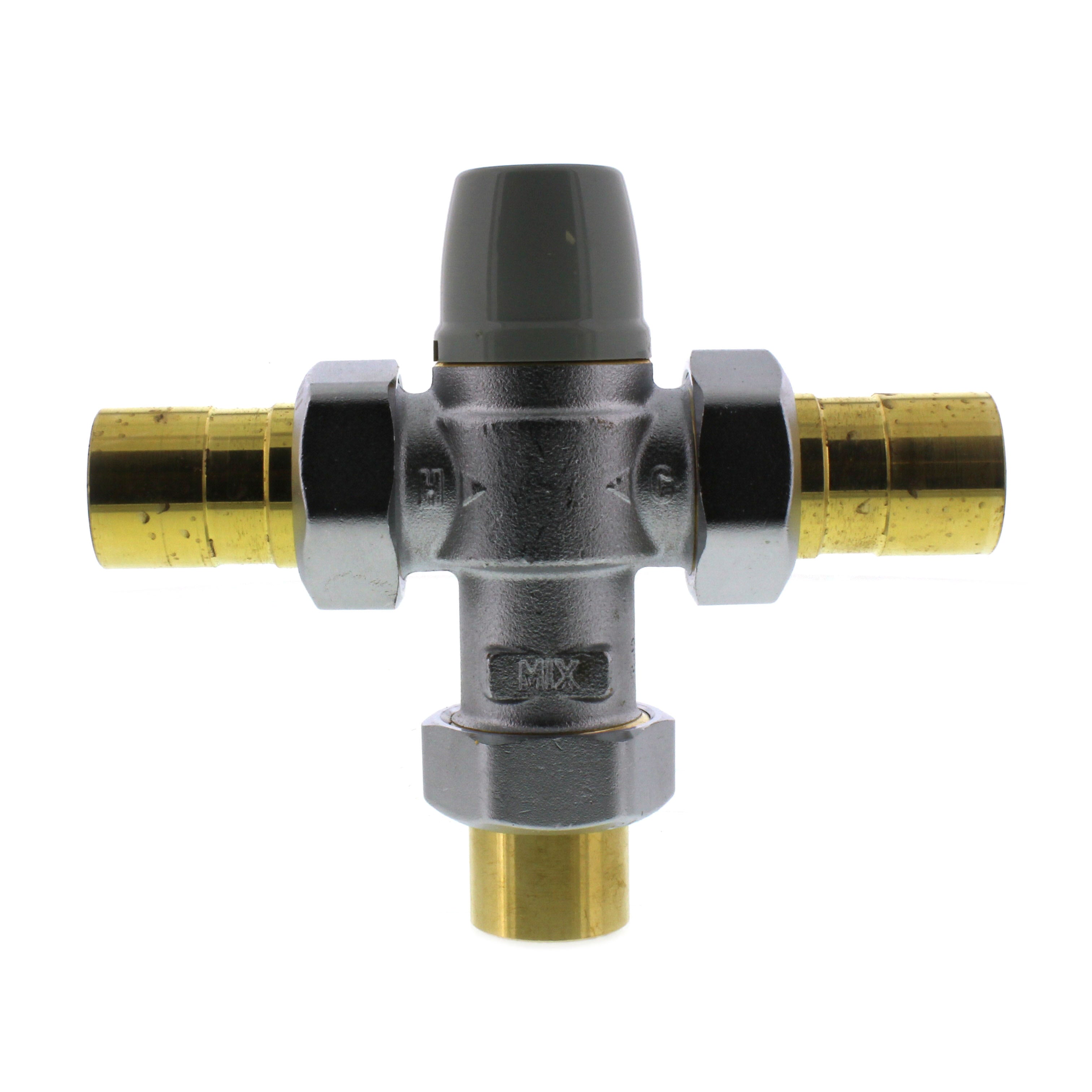 Caleffi 521359A Mixing Valve 5213 Thermostatic 3-Way TubMixer with Check Valve 3/4 Inch Low Lead Brass Sweat Union