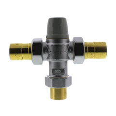 Caleffi 521359A Mixing Valve 5213 Thermostatic 3-Way TubMixer with Check Valve 3/4 Inch Low Lead Brass Sweat Union