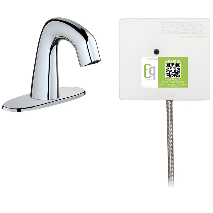 Chicago Faucet EQ-A12B-21ABCP Lavatory Faucet EQ No Mix SSPS CC Curved Chrome 3 Hole