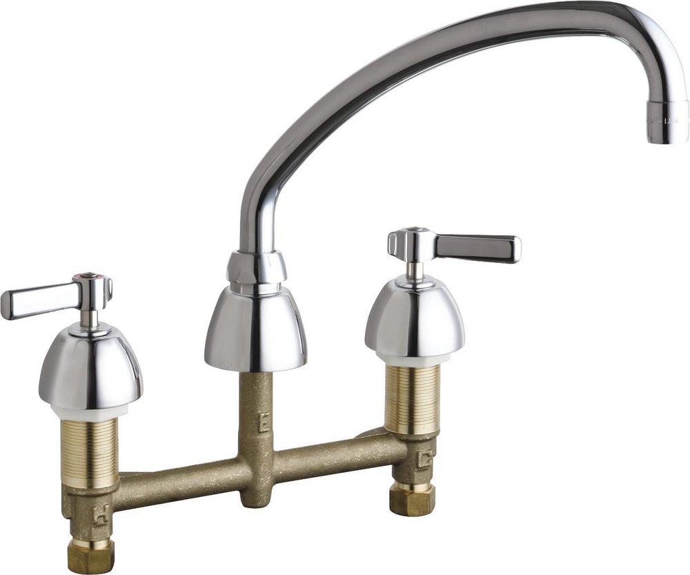 Chicago Faucets 201-AE35ABCP Two Handle Kitchen Faucet in Polished Chrome