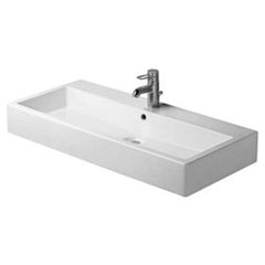 Duravit 04526000001 Lavatory Sink Vero Above Counter with Overflow and WonderGliss Surface Treatment 23-3/8 x 18-1/4 Inch Rectangle White 1 Hole