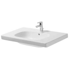 Duravit 03428500302 Lavatory Sink D-Code Wall Mount with Overflow 18-7/8 x 33-1/2 Inch 7-7/8 Inch Spread Rectangle White 3 Hole