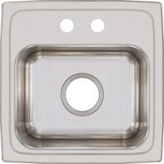 Elkay BLR15162 Hospitality Sink 15 x 15 Inch Single Bowl 2 Hole Drain Size 3-1/2 Inch Bowl Dimension 12 x 9-1/4 x 7 Inch