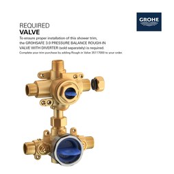 Grohe 29424000 Pressure Balance Valve Trim Lineare with 3-Way Diverter