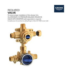 Grohe 29424000 Pressure Balance Valve Trim Lineare with 3-Way Diverter