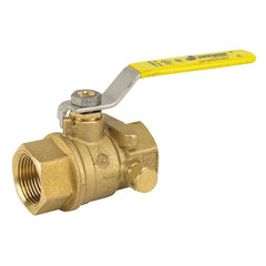 Jomar 170-105 Ball Valve T-100STN Brass 1 Inch NPT 2-Piece with Side Tap Lever Handle Full Port 500WOG